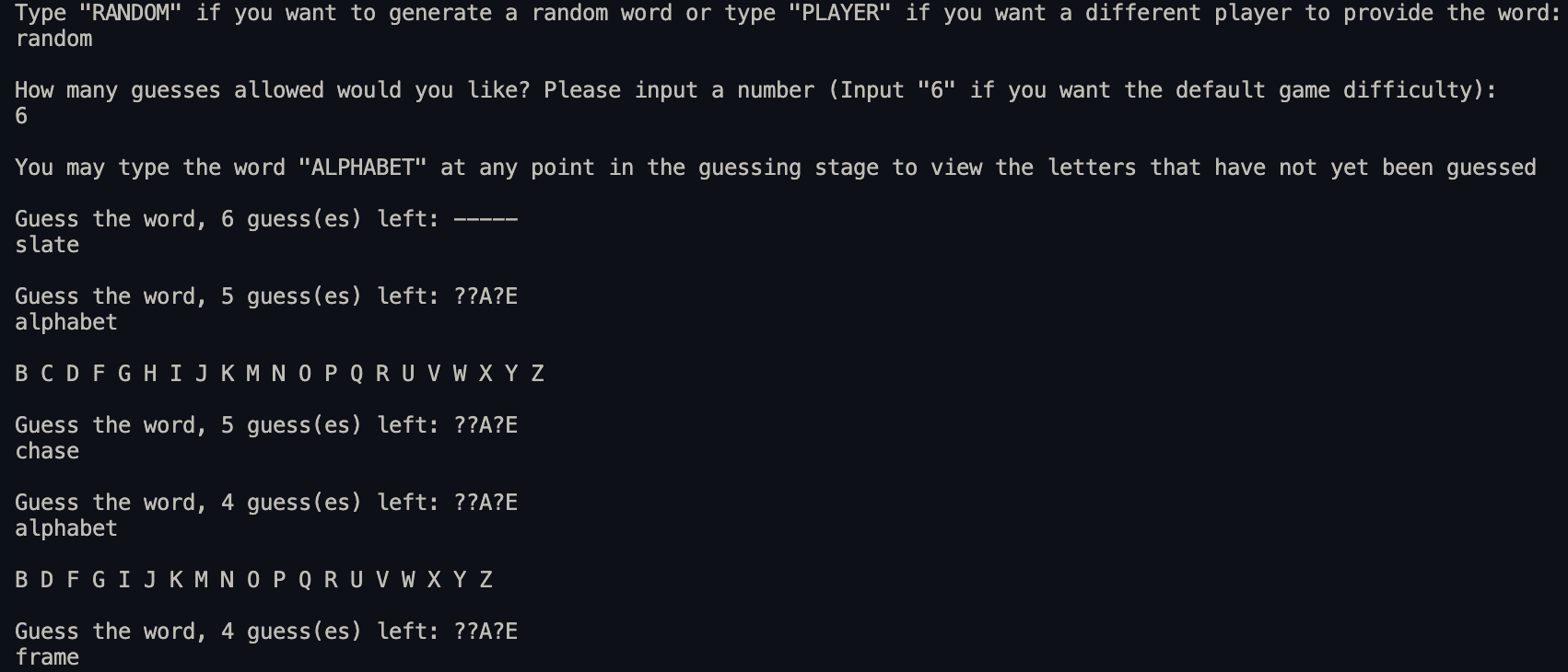 Project Wurdle | Terminal Word Guessing Game